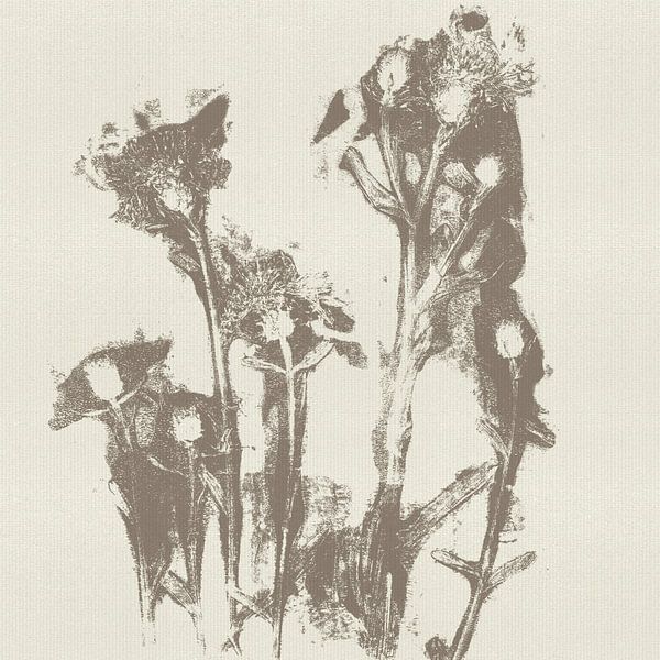 Japandi. Modern abstract botanical in wabi-sabi style by Dina Dankers
