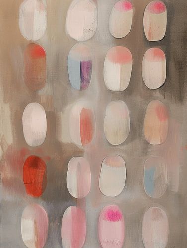 Modern en abstract in zachte pastelkleuren