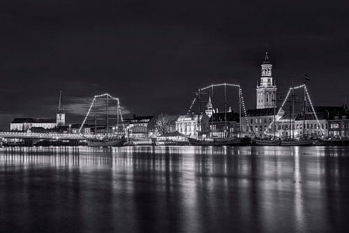 City front Kampen en noir et blanc