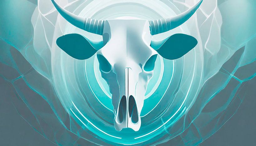 Cow skull with background pattern by Mustafa Kurnaz