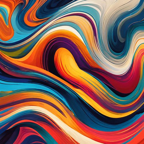 Abstract lijnenspel met veel kleur