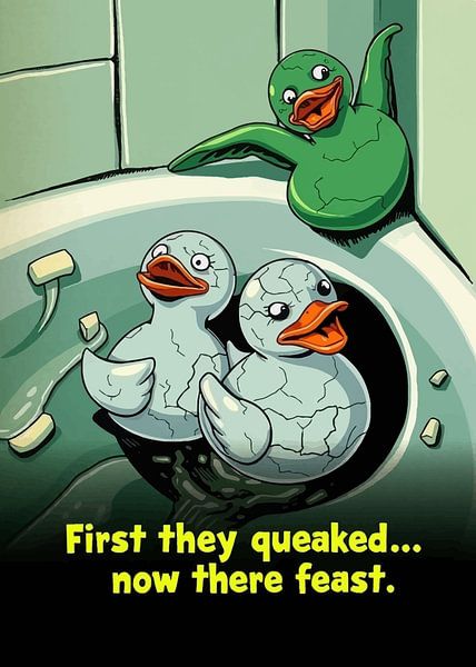 Cartoon eenden in toilet van MIROKKU