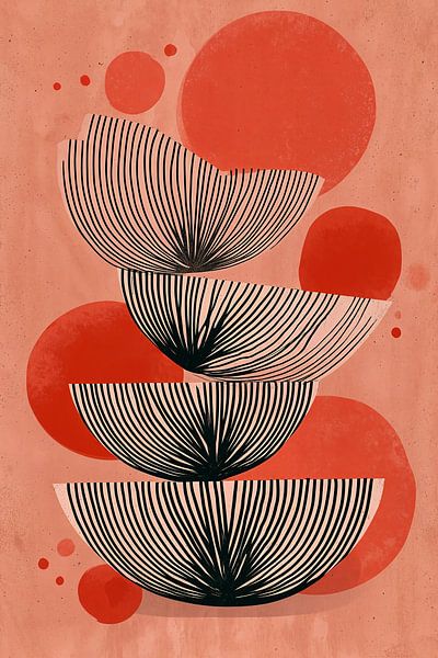 Abstract Japanese bowl shapes in Terracotta no.7 by Studio BB