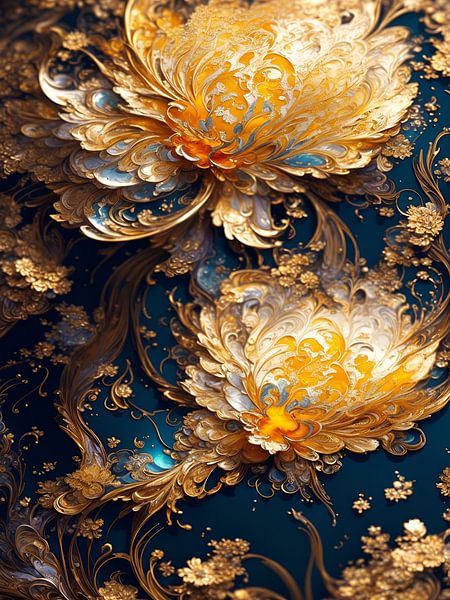 Gold Flowers by Biljana Zdravkovic