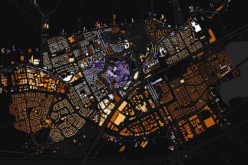 Kaart van Woerden abstract van Maps Are Art