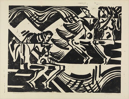 August Babberger - Twee paren in de natuur, blad II (1919)