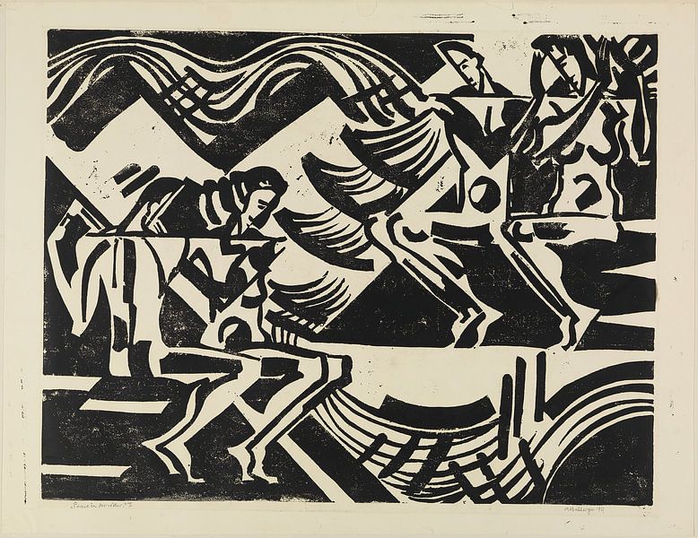 August Babberger - Zwei Paare in der Natur, Blatt II (1919) von Peter Balan