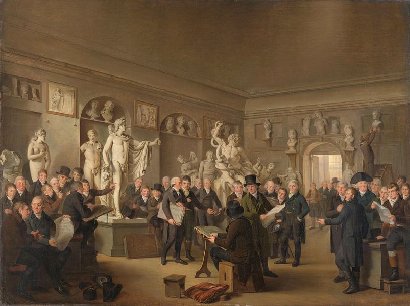 The sculpture gallery of the Felix Meritis Society, Adriaan de Lelie, 1806 - 1809 by Marieke de Koning
