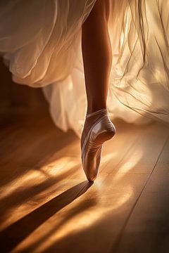 Elegante balletdans in een spel van licht van Poster Art Shop