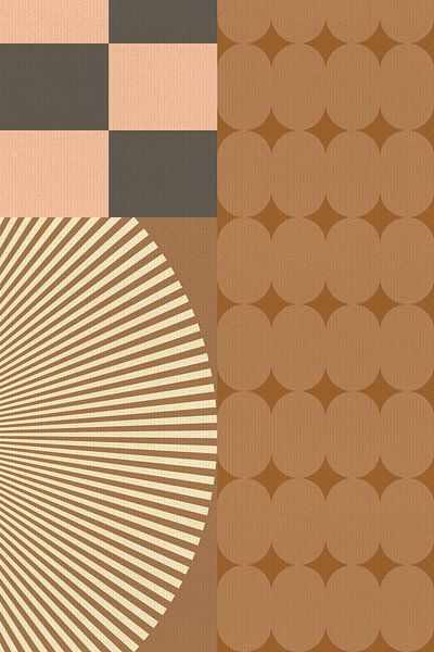 Modern abstract geometric art in 70s retro style II by Dina Dankers