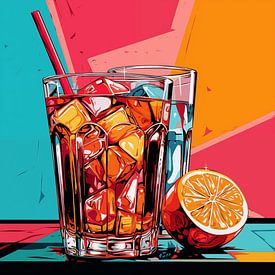 Getränk im Pop-Art-Stil von Schwarzer Kaffee