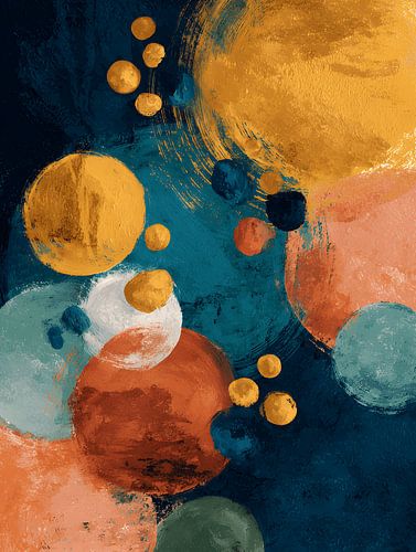 Abstract Kleurenpalet in Blauw en Oranje