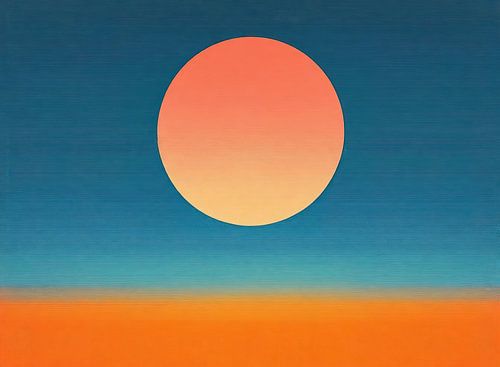 Coucher de soleil abstrait sur l'horizon