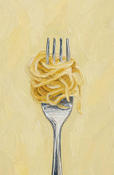 Golden Pasta Fork