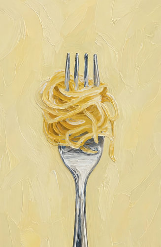Golden Pasta Fork