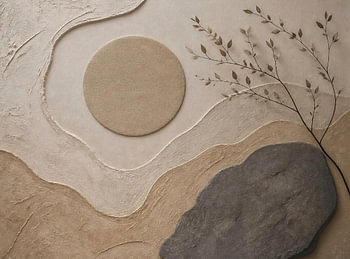 Wabi-Sabi Nature Composition – Japandi wall art in sandy tones with texture &, Zweig