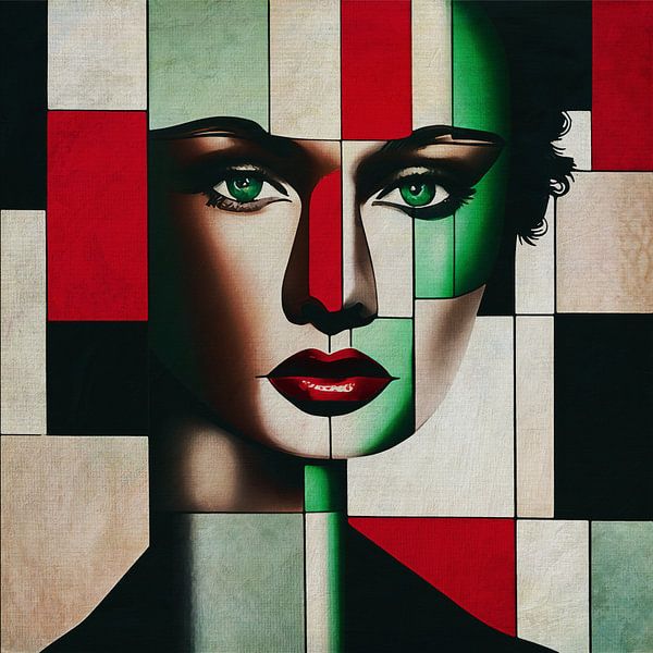 The woman and Mondrian by Jan Keteleer (JanKé): A Journey Beyond the Canvas