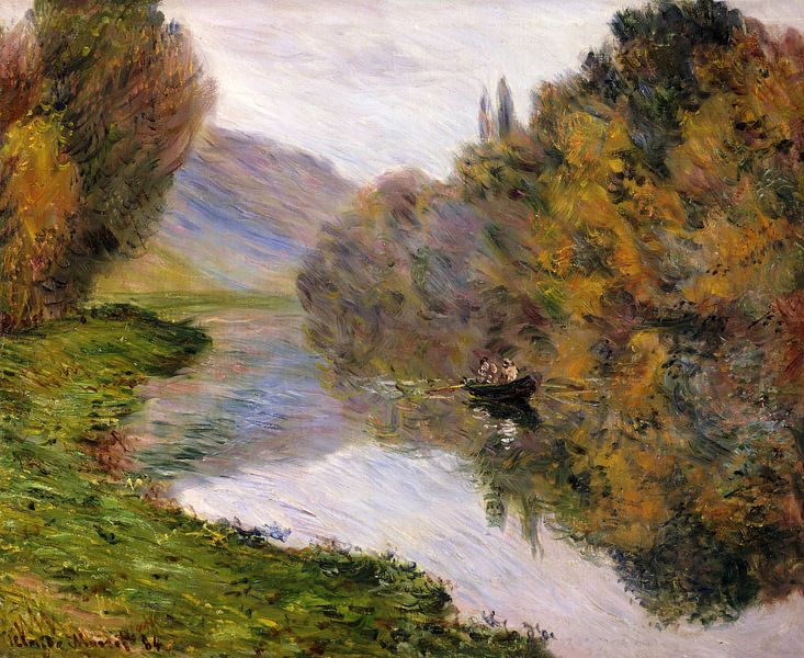 Claude Monet, Boot auf der Seine bei Jeufosse von finemasterpiece