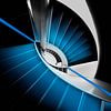 Blauwe Spiraaltrap- Blue Swirl (Awarded) van Anita Martin, AnnaPileaFotografie