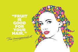 Coiffure aux fruits sur Harry Hadders Design