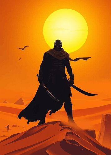 Krijger van de piramiden – Egyptisch silhouet bij zonsondergang