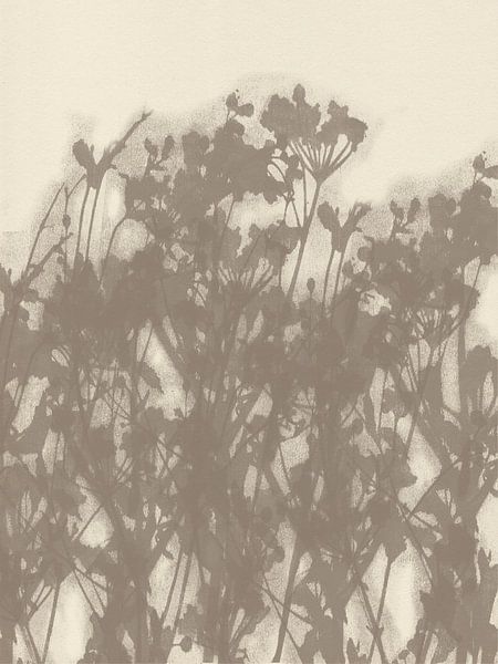 Wildblumen in Taupe auf Beige Nr. 2 von Dina Dankers