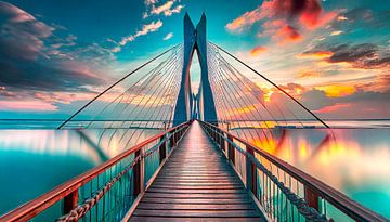 Zee met brug van Mustafa Kurnaz