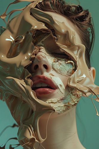 portret dame ijscreatie