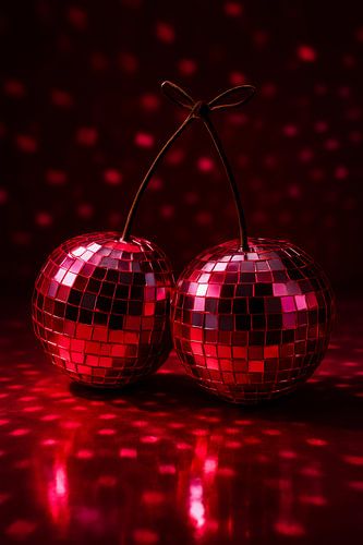Discoball Cherry rouge vif : une décoration de fête étincelante