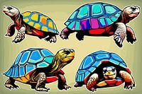 Mediterrane Wunderwerke: Pop-Art-Schildkröten-Design