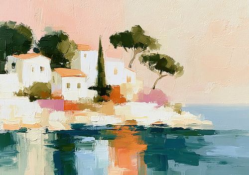 Mediterranean coast with a white house by Niklas Maximilian