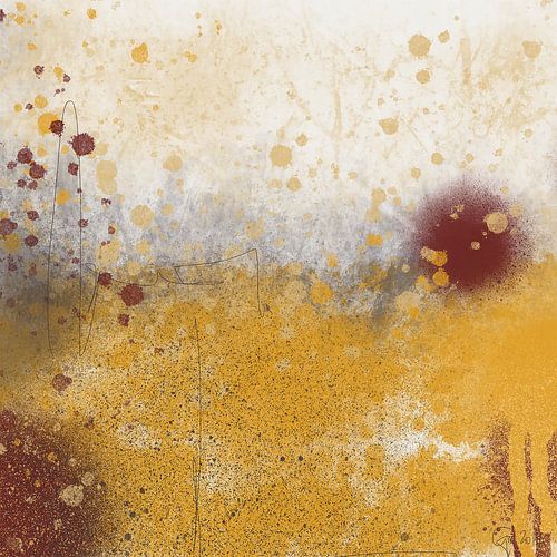 Abstrakte goldene Glühlandschaft von Go van Kampen