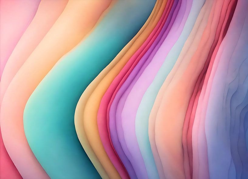 Pop of Colour - Pastel wavy gradation  by Dreamy Faces