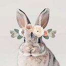 Kaninchen mit Blumen von Poster Art Shop Miniaturansicht