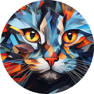 Abstracte kat kleurrijk panorama van TheXclusive Art