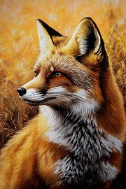 Gedetailleerd realistisch portret van vos van Imperial Art House