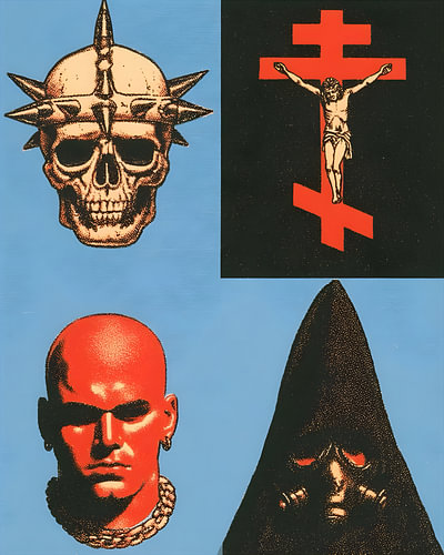 The Orthodox Cross and Spiked Skull Collages