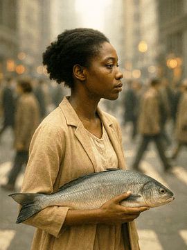 Eine Person, eine Straße und ein Fisch 06