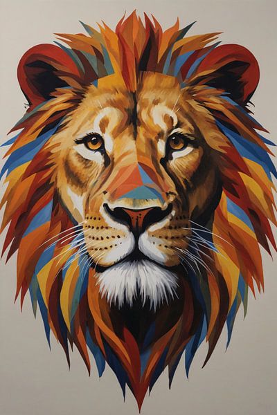 Colourful lion abstract by Art & Soul Creations