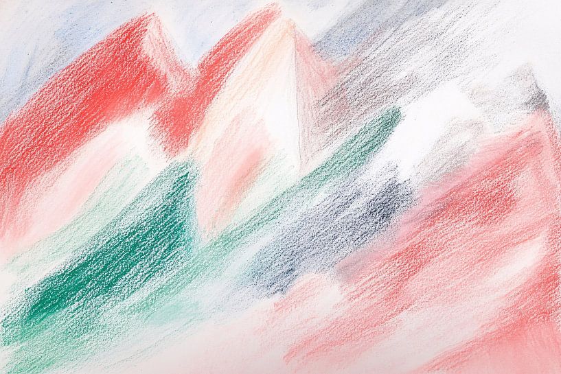 Abstrakte Pastellmalerei Berglandschaft von Imperial Art House