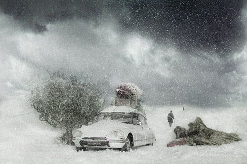 Citroen DS in de sneeuw