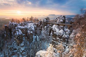 Wintermorgen in der Sächsischen Schweiz von Daniela Beyer
