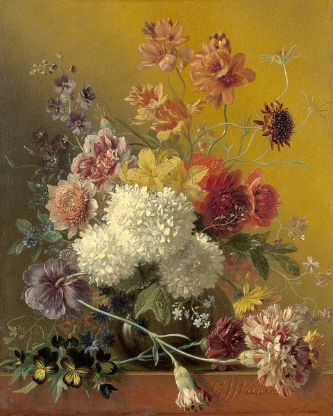 Still life with flowers in a vase, Georgius Jacobus Johannes van Os by Schilders Gilde