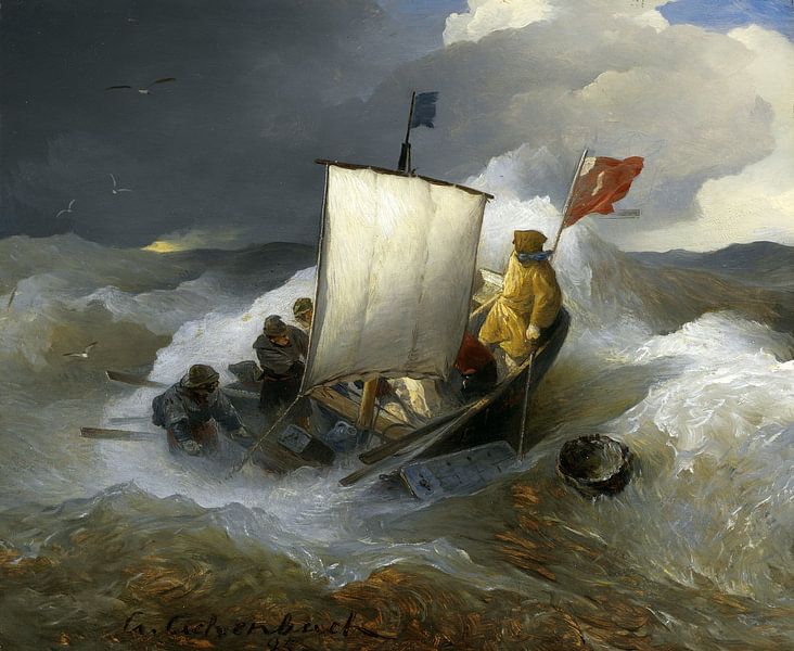 ANDREAS ACHENBACH, Fischerboot auf stürmischer See, 1895 von Atelier Liesjes