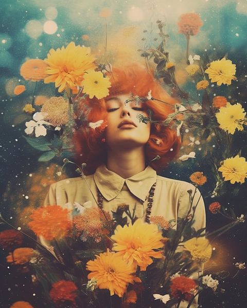 Porträt &quot;Vintage-Blumen&quot; von Carla Van Iersel