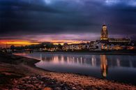 Deventer at Night, skyline with IJssel river by Jan Haitsma thumbnail
