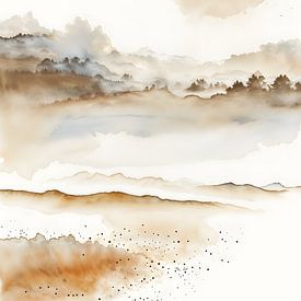 Minimalist watercolour landscape 04 by Jack Schoneveld
