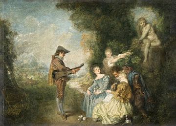 De liefdesles, Antoine Watteau