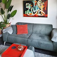 Klantfoto: echtpaar aan het dineren van haroulita, op canvas