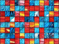 Acrylstruktur in rot und blau
